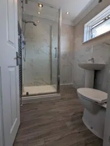 Refurbished shower room with walk-in shower